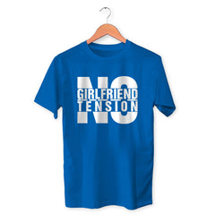 No Girlfriend No Tension Cotton Unisex Royal Blue Tshirt