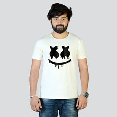 Danger Smiley Cotton Unisex Off White Tshirt