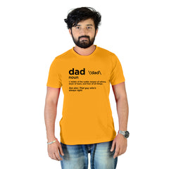 Dad Meaning Cotton Unisex Mustard Tshirt
