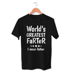World's Greatest Farter I Mean Father Cotton Unisex Black Tshirt