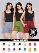 Choose any 3 - Women's Cotton Shorts
