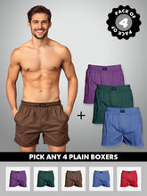 Choose any 4 - Mens Boxer Shorts Solid