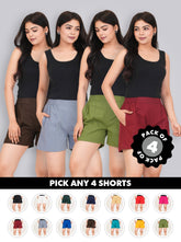 Choose any 4 - Women's Cotton Shorts