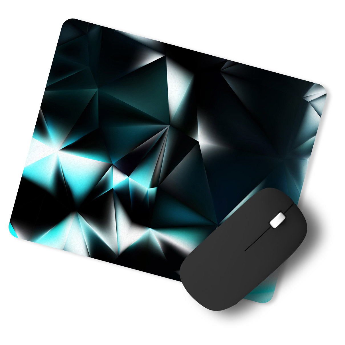 Blue Polygon Pattern Designer Printed Premium Mouse pad (9 in x 7.5 in)