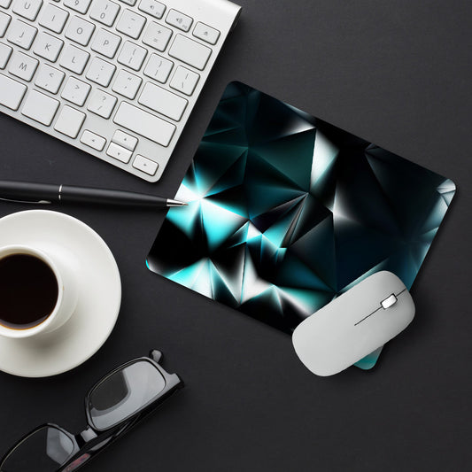 Blue Polygon Pattern Designer Printed Premium Mouse pad (9 in x 7.5 in)