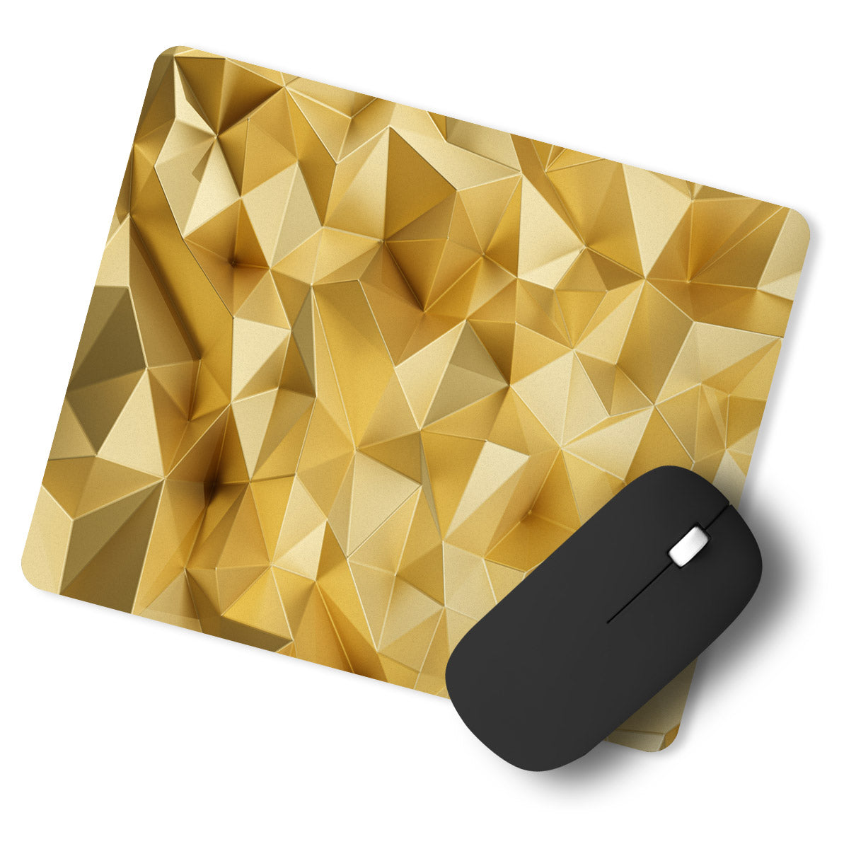 Golden Polygon Pattern Designer Printed Premium Mouse pad (9 in x 7.5 in)