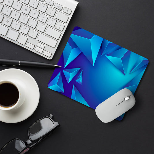Blue Ice Polygon Pattern Designer Printed Premium Mouse pad (9 in x 7.5 in)