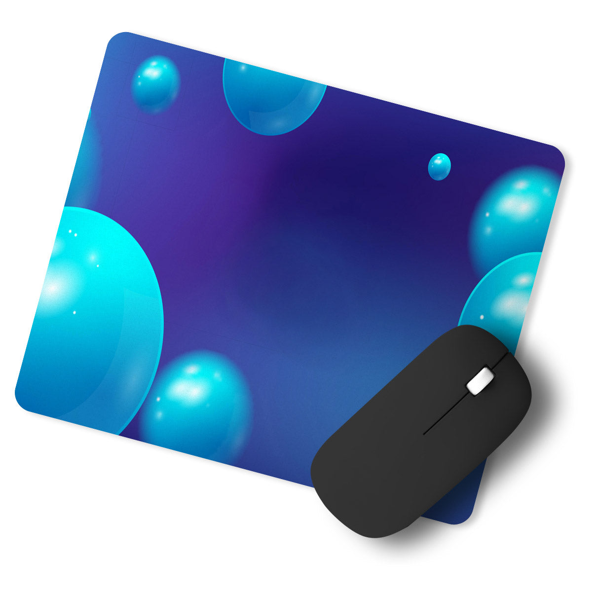 Blue Bubble Background Designer Printed Premium Mouse pad (9 in x 7.5 in)