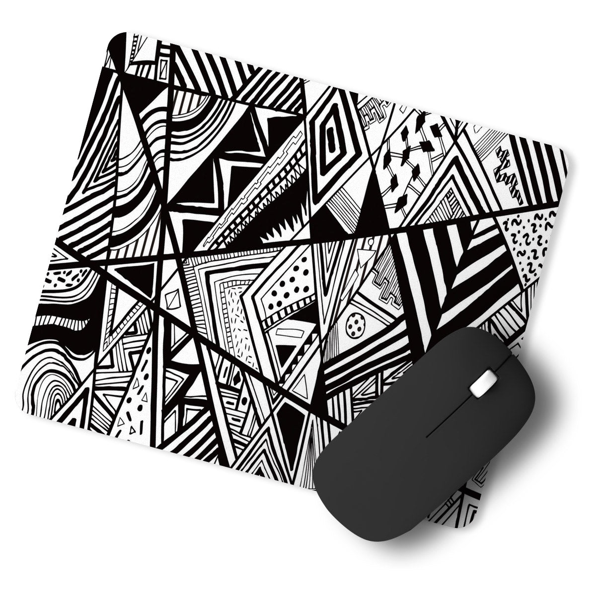 Abstract Black White Pattern Designer Printed Premium Mouse pad (9 in x 7.5 in)