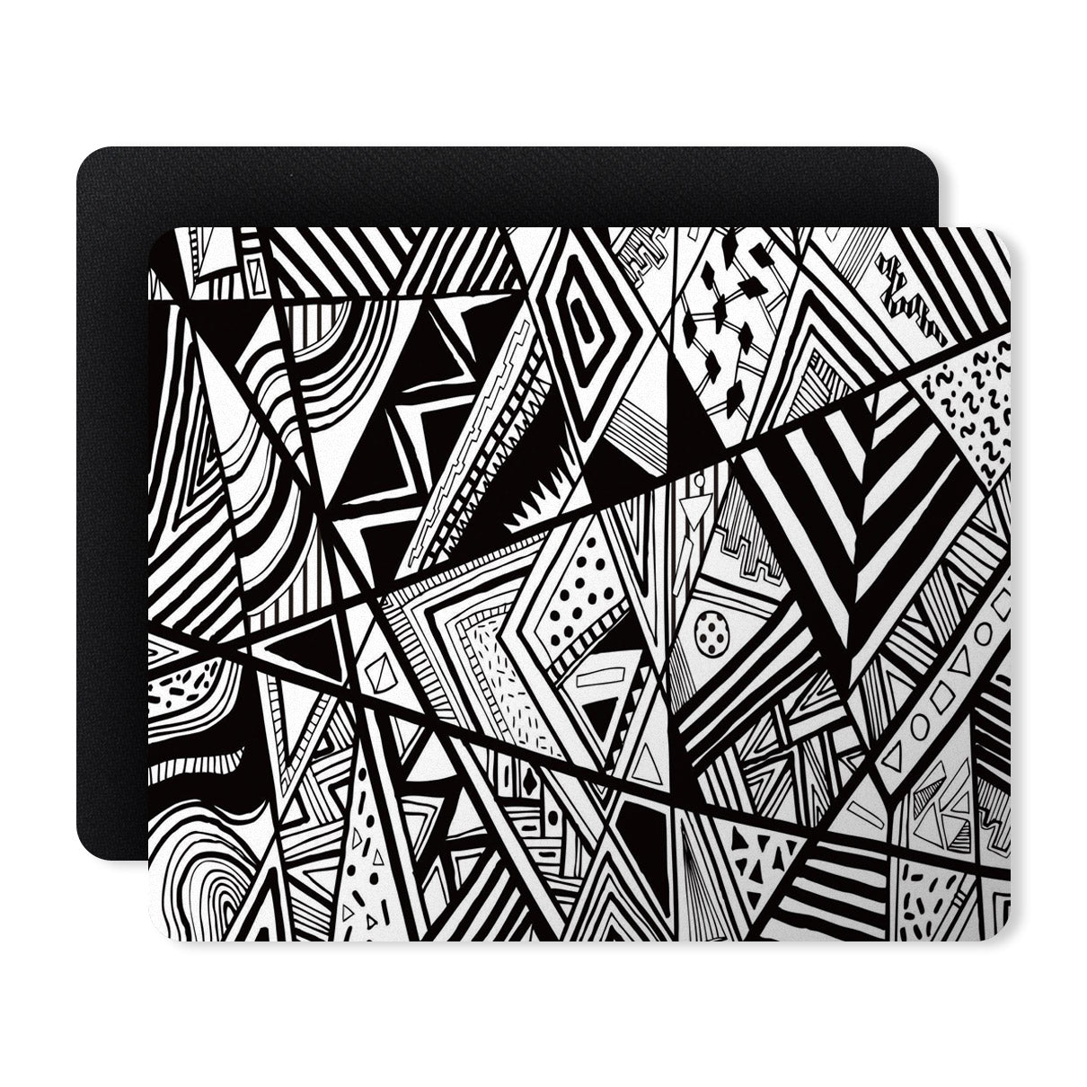 Abstract Black White Pattern Designer Printed Premium Mouse pad (9 in x 7.5 in)