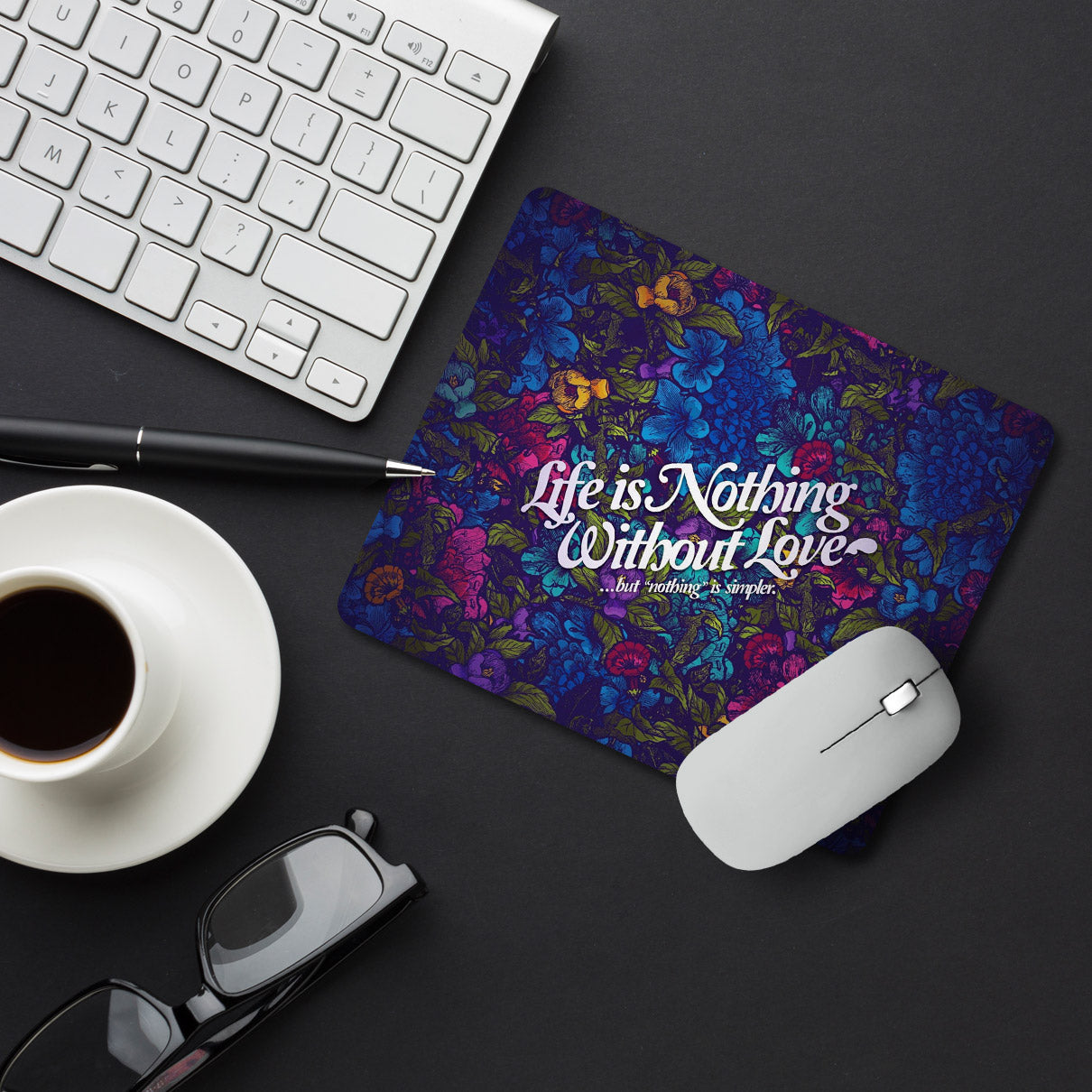 Life Typography Designer Printed Premium Mouse pad (9 in x 7.5 in)