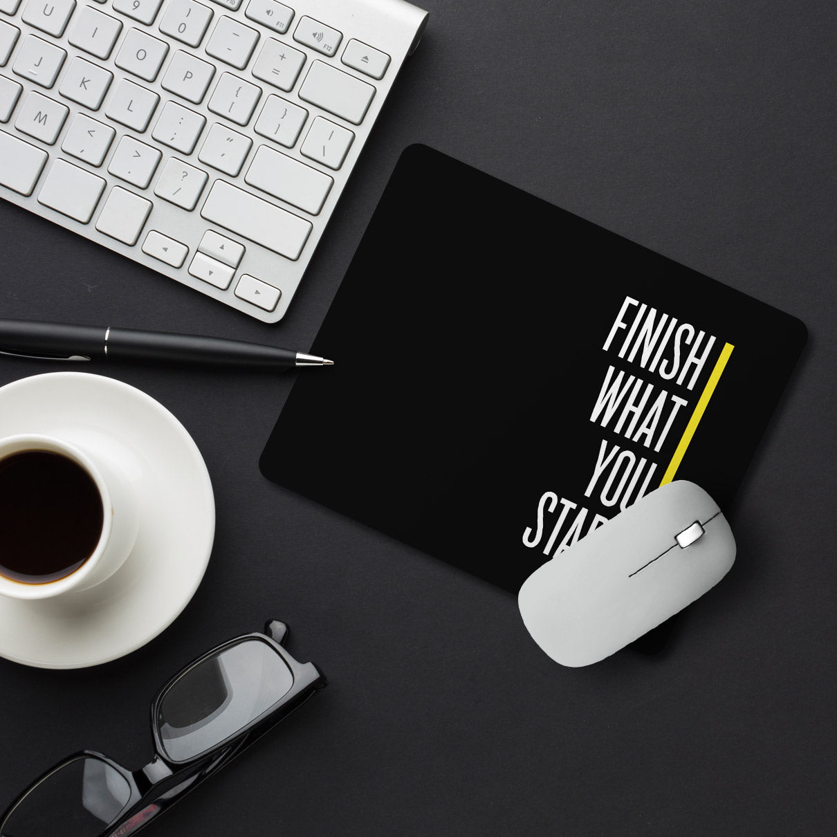 Finish Quotes Designer Printed Premium Mouse pad (9 in x 7.5 in)