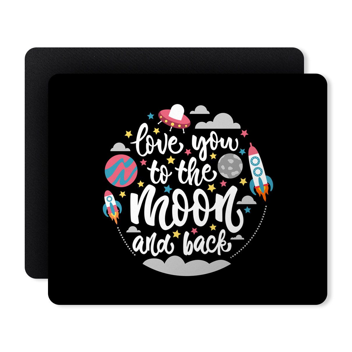 Moon Quotes Designer Printed Premium Mouse pad (9 in x 7.5 in)