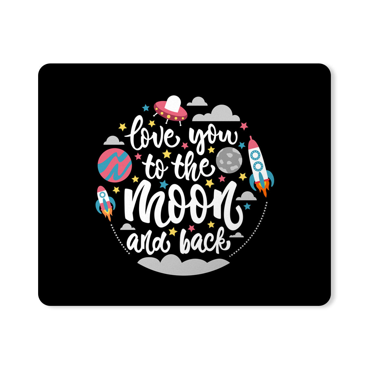 Moon Quotes Designer Printed Premium Mouse pad (9 in x 7.5 in)