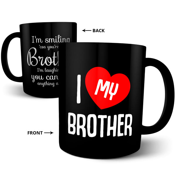 I Love My Brother - Black Ceramic Mug