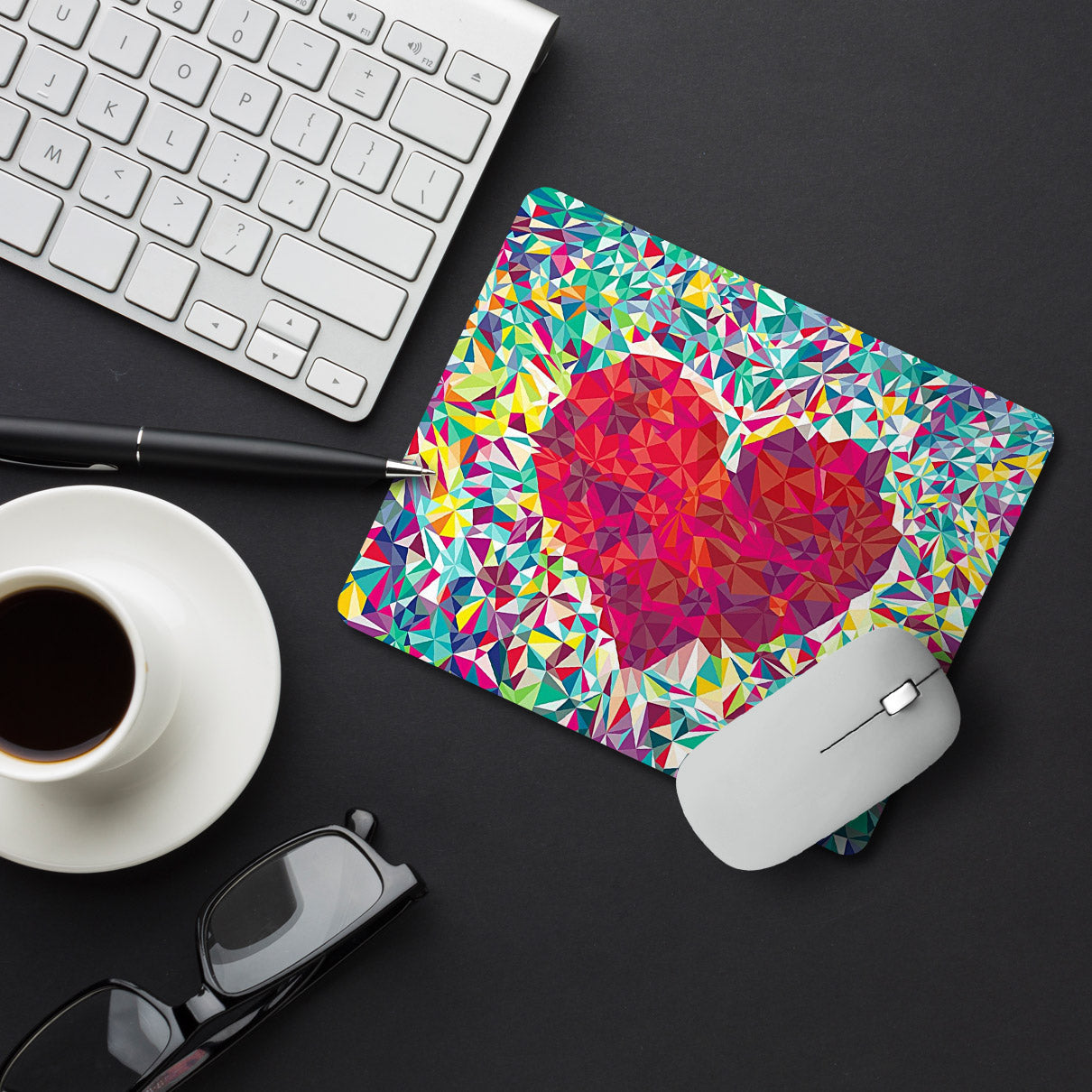 Heart Mirror Pieces Designer Printed Premium Mouse pad (9 in x 7.5 in)