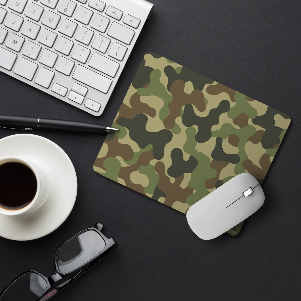 Camouflage Indian Army Green Designer Printed Premium Mouse pad (9 in x 7.5 in)
