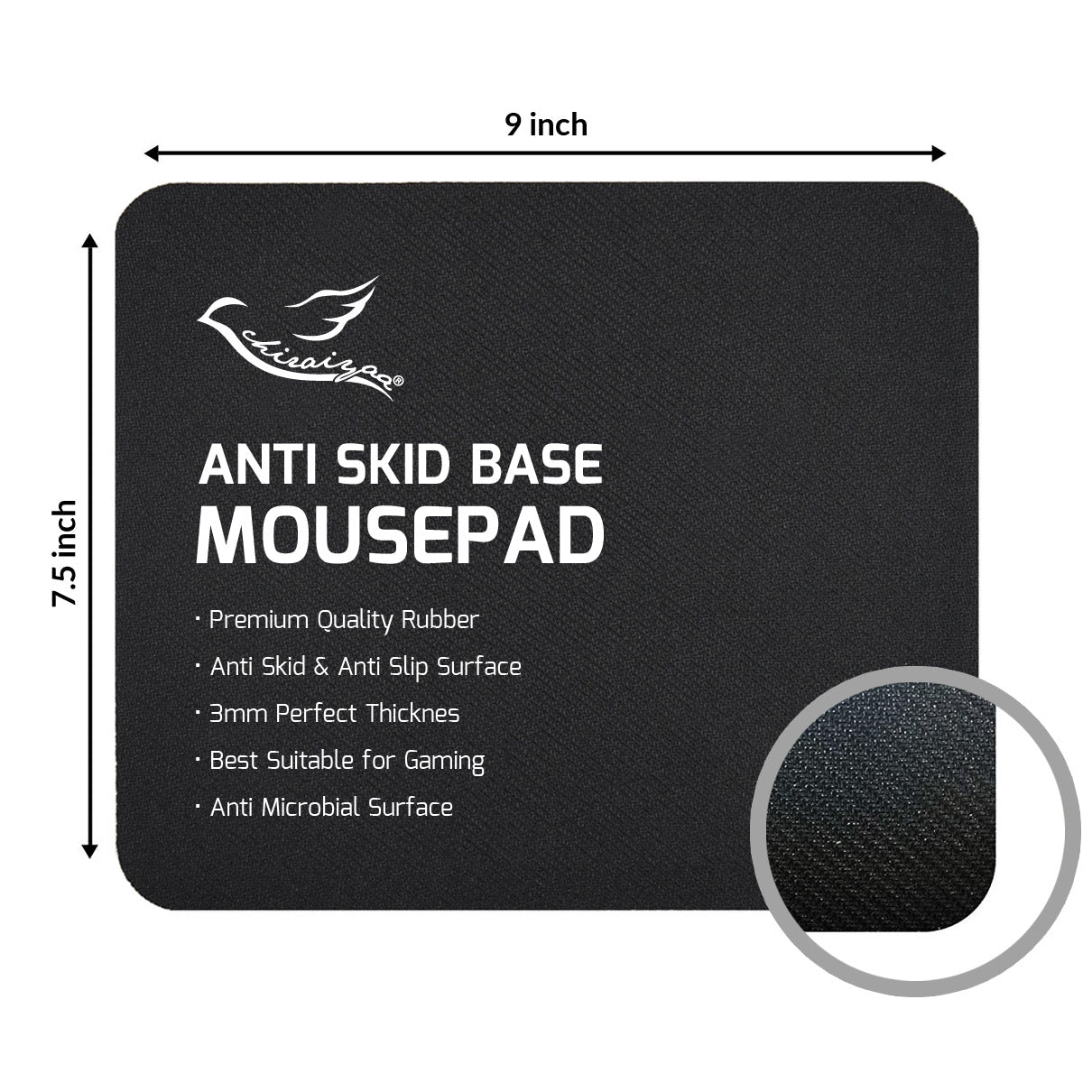 Black Golden Stripes Designer Printed Premium Mouse pad (9 in x 7.5 in)