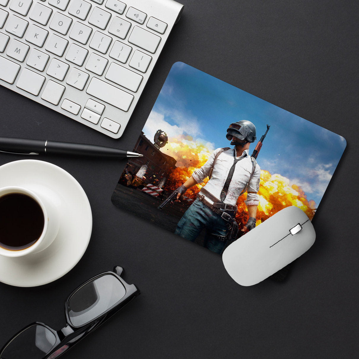 Pubg Fire Superhero Designer Printed Premium Mouse pad (9 in x 7.5 in)