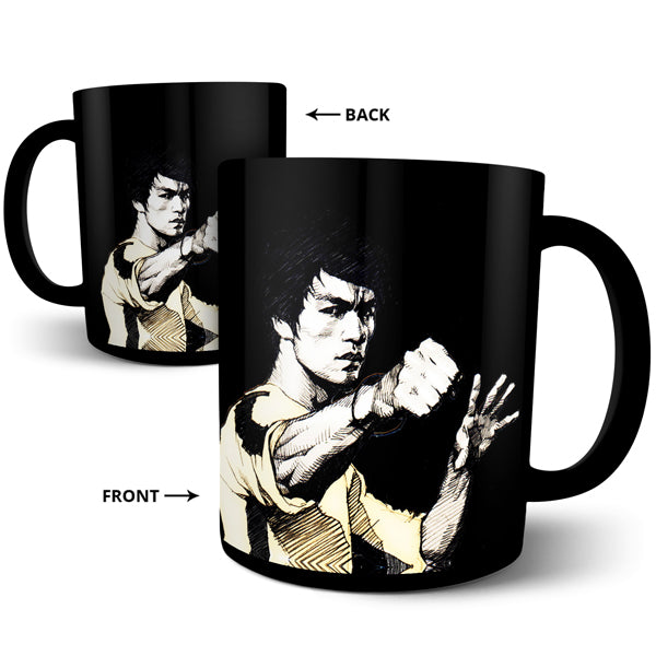 Bruce Karate Fighter - Black Ceramic Mug
