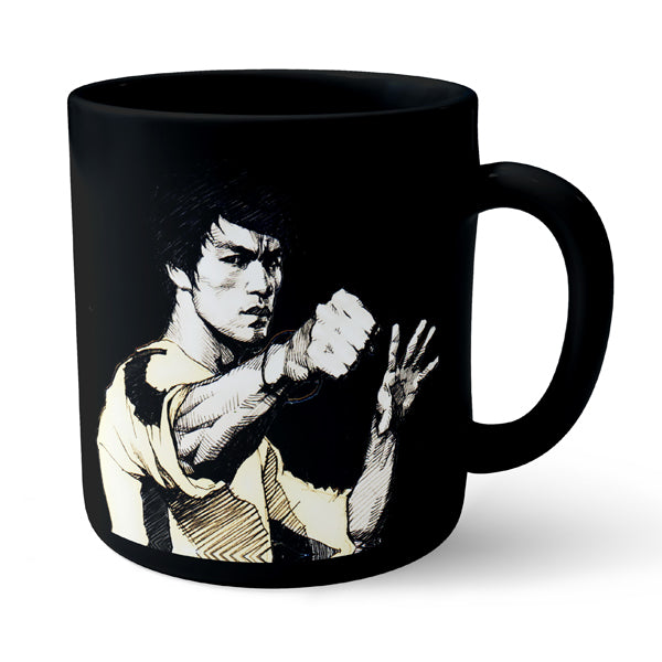 Bruce Karate Fighter - Black Ceramic Mug