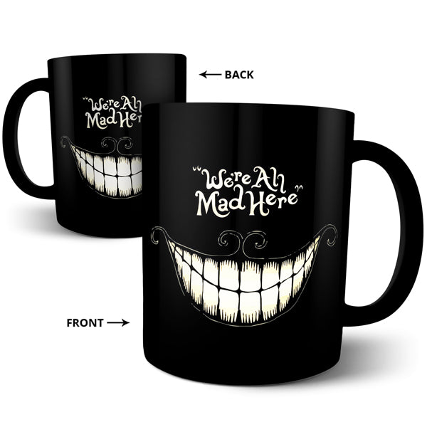 We All Are Made Here Laughing Typography - Black Ceramic Mug