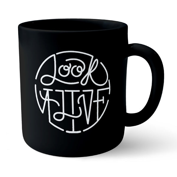 Look Alive Typography - Black Ceramic Mug