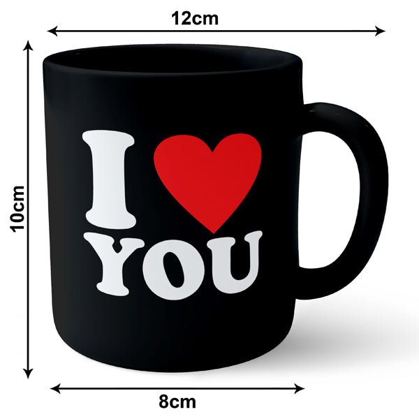 I Love You - Black Ceramic Mug