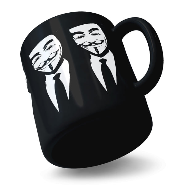 Vendetta Mask Laughing - Black Ceramic Mug