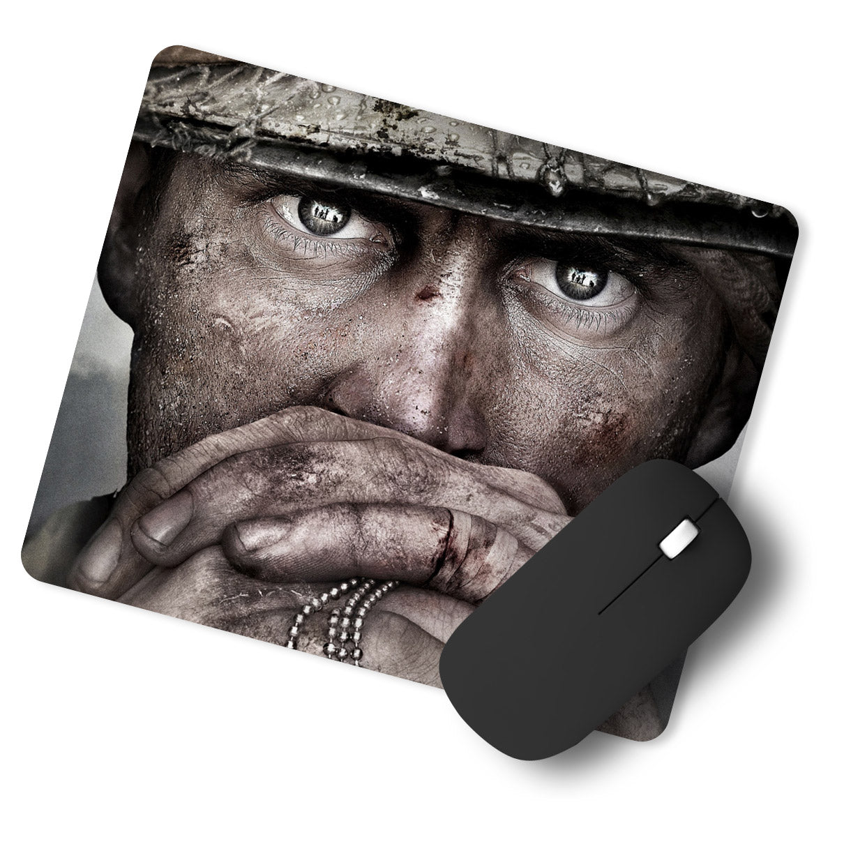 Military Man Thinking Designer Printed Premium Mouse pad (9 in x 7.5 in)