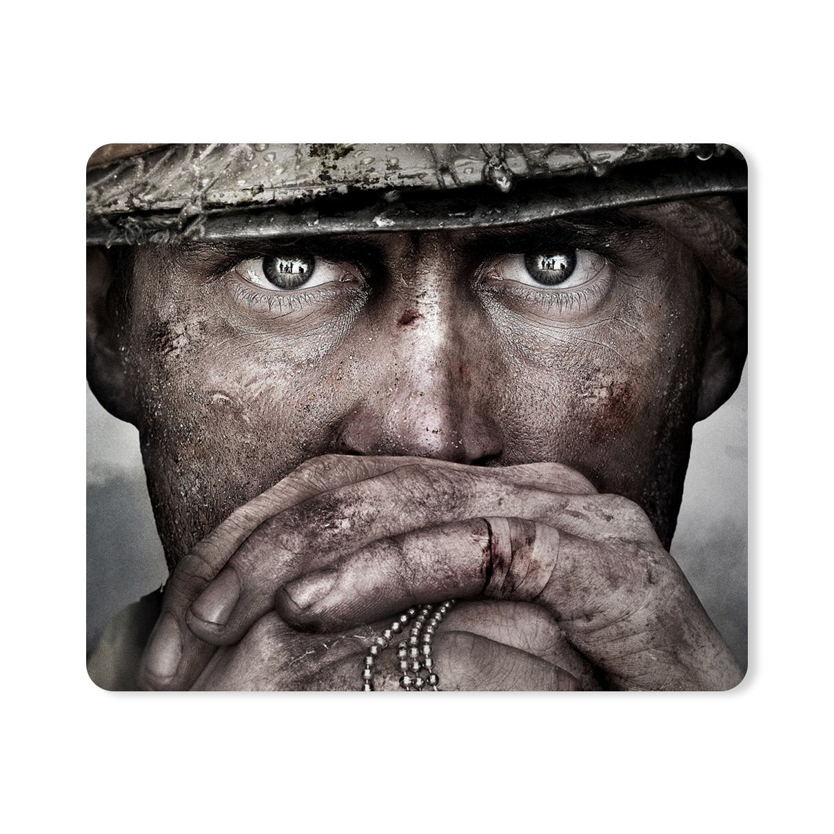 Military Man Thinking Designer Printed Premium Mouse pad (9 in x 7.5 in)