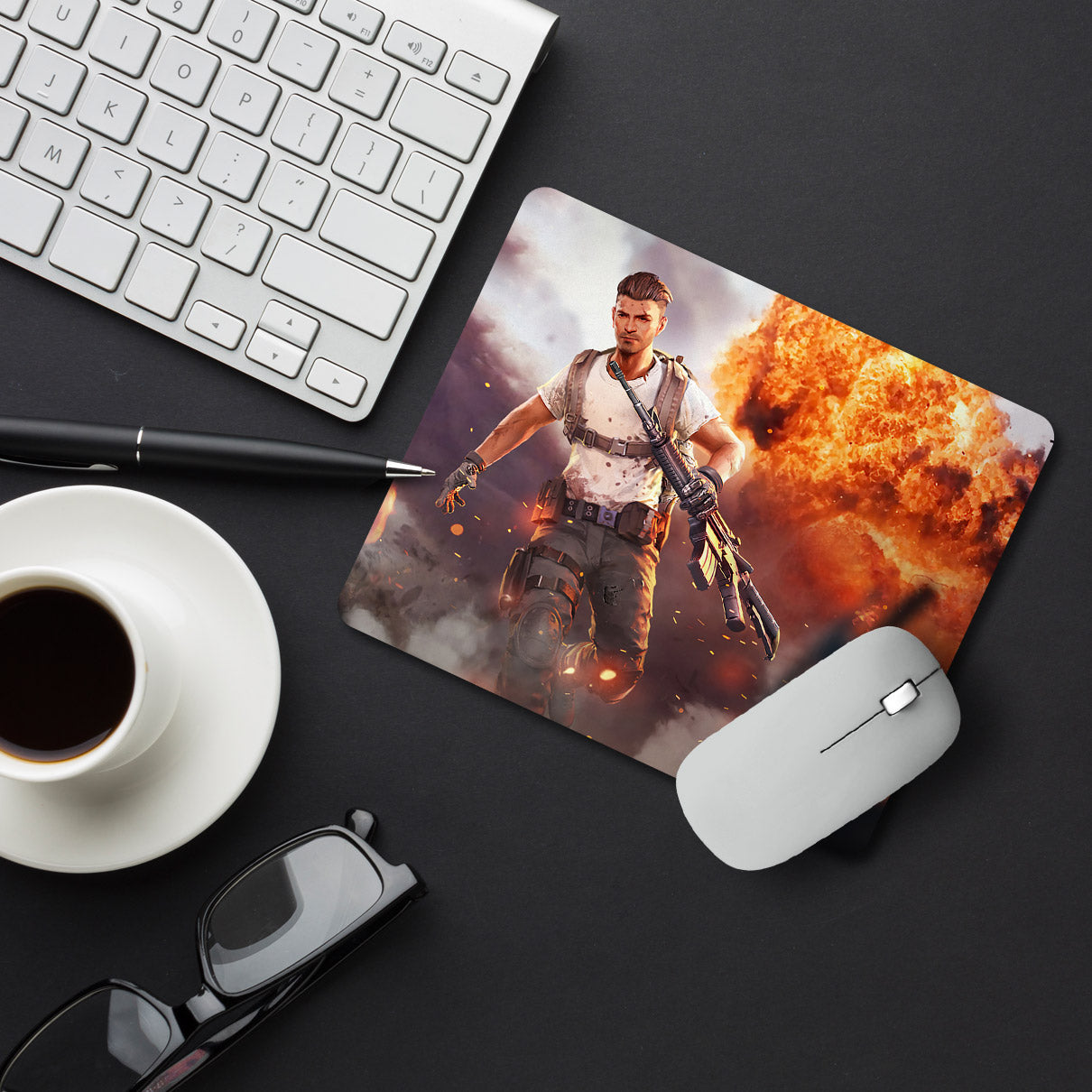 Freefire Fire Designer Printed Premium Mouse pad (9 in x 7.5 in)