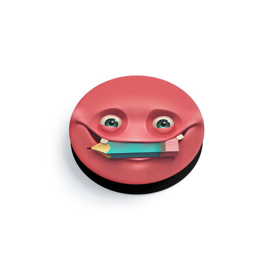 Red Smiley Pencil Mobile Phone Handle