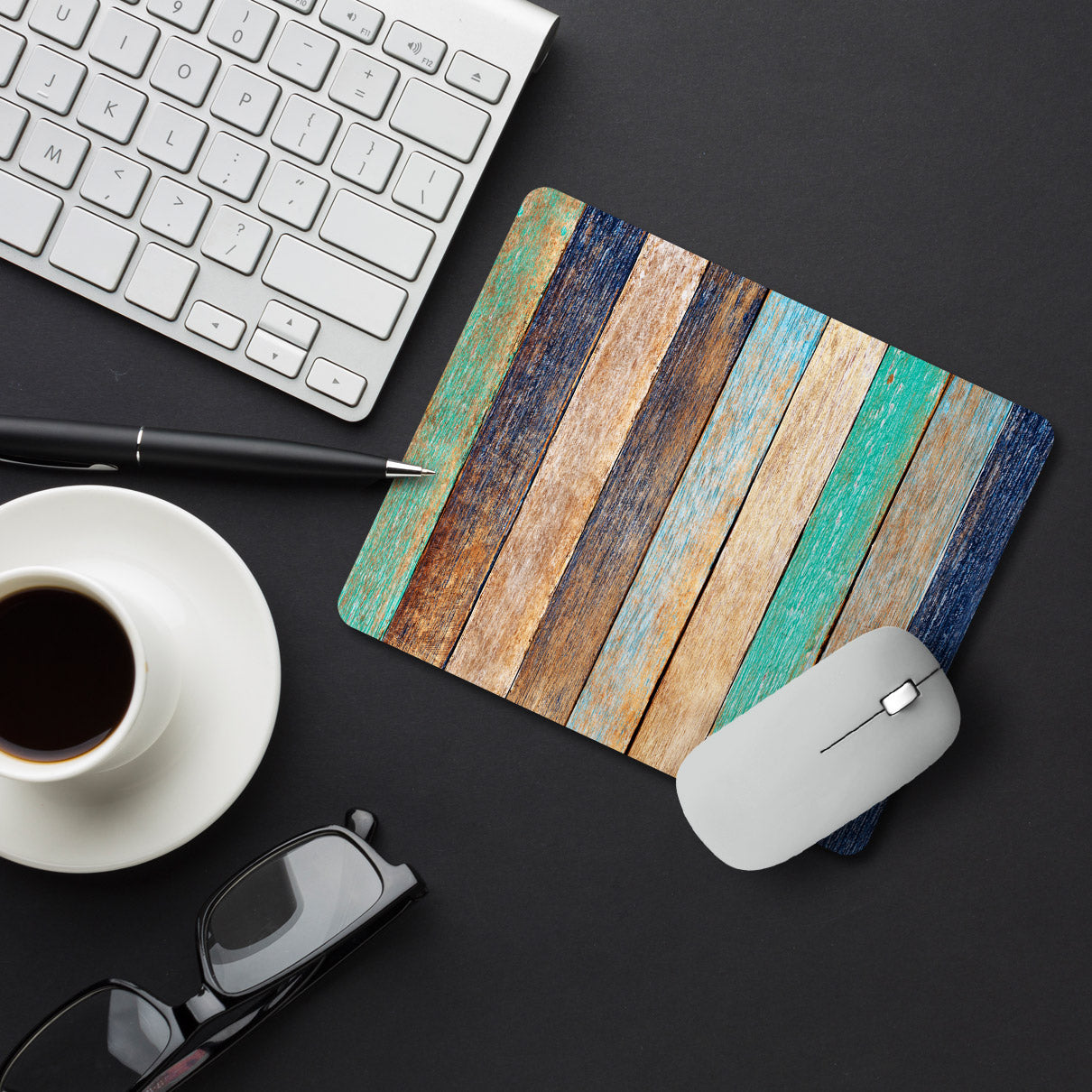 Colorful Wood Pattern Designer Printed Premium Mouse pad (9 in x 7.5 in)