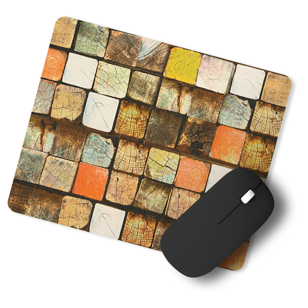 Colorful Wood Blocks Designer Printed Premium Mouse pad (9 in x 7.5 in)