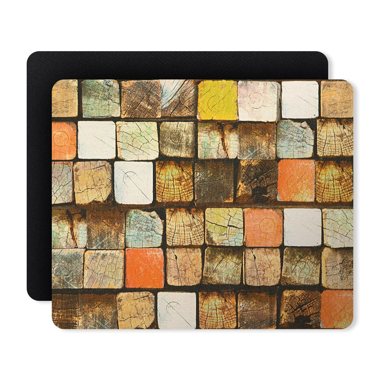 Colorful Wood Blocks Designer Printed Premium Mouse pad (9 in x 7.5 in)