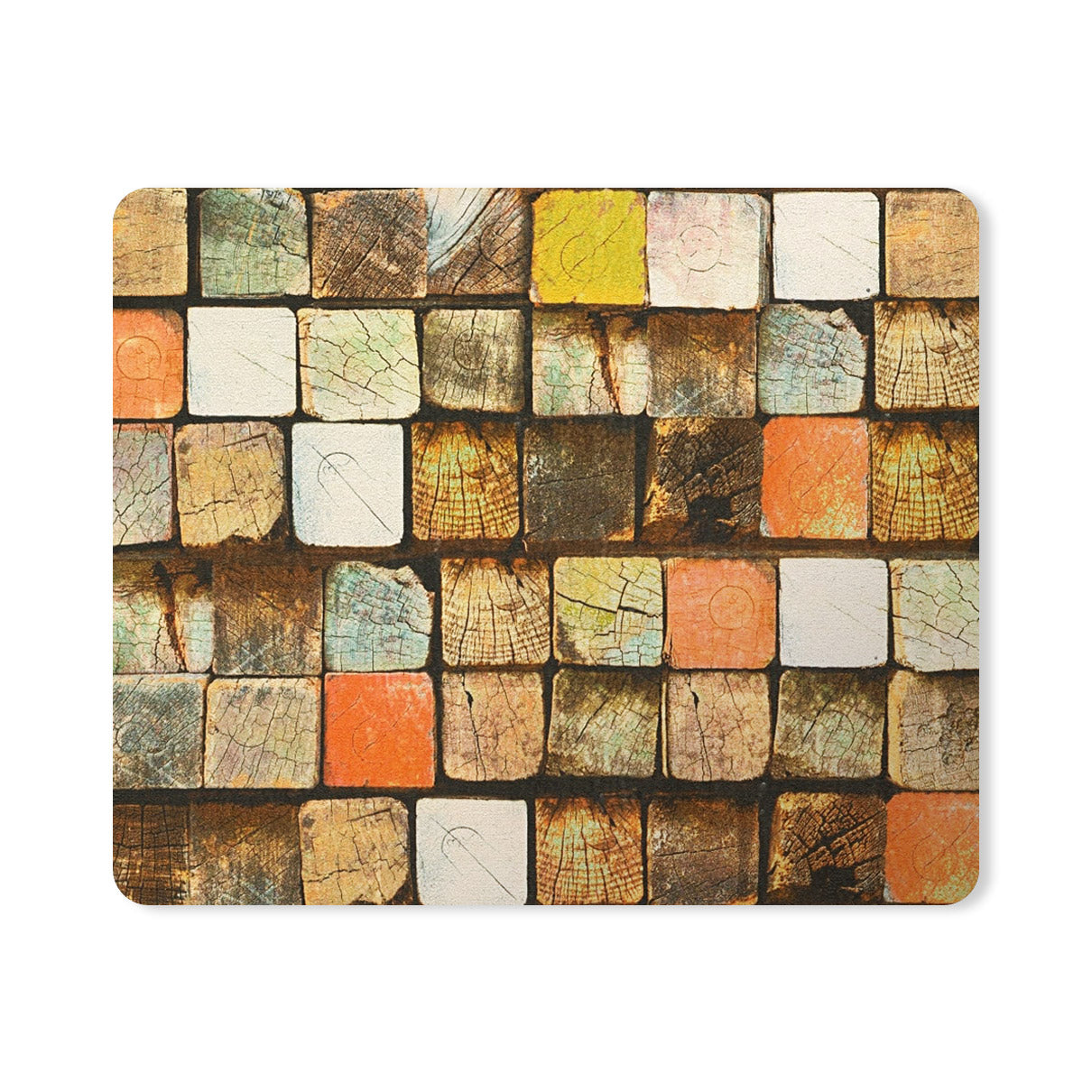 Colorful Wood Blocks Designer Printed Premium Mouse pad (9 in x 7.5 in)