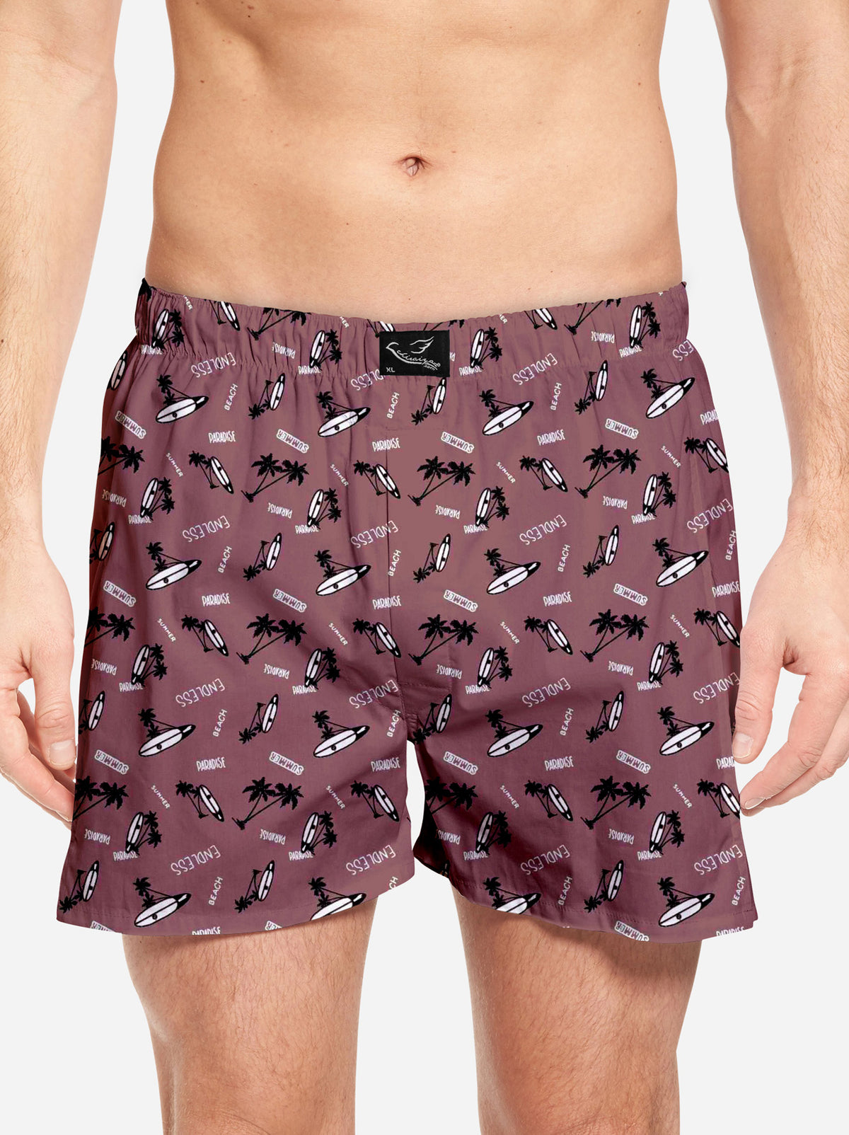 Raspberry Glace Beach Printed Mens Boxer Shorts