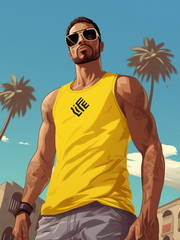Casual Printed Tank Tops Lemon Yellow