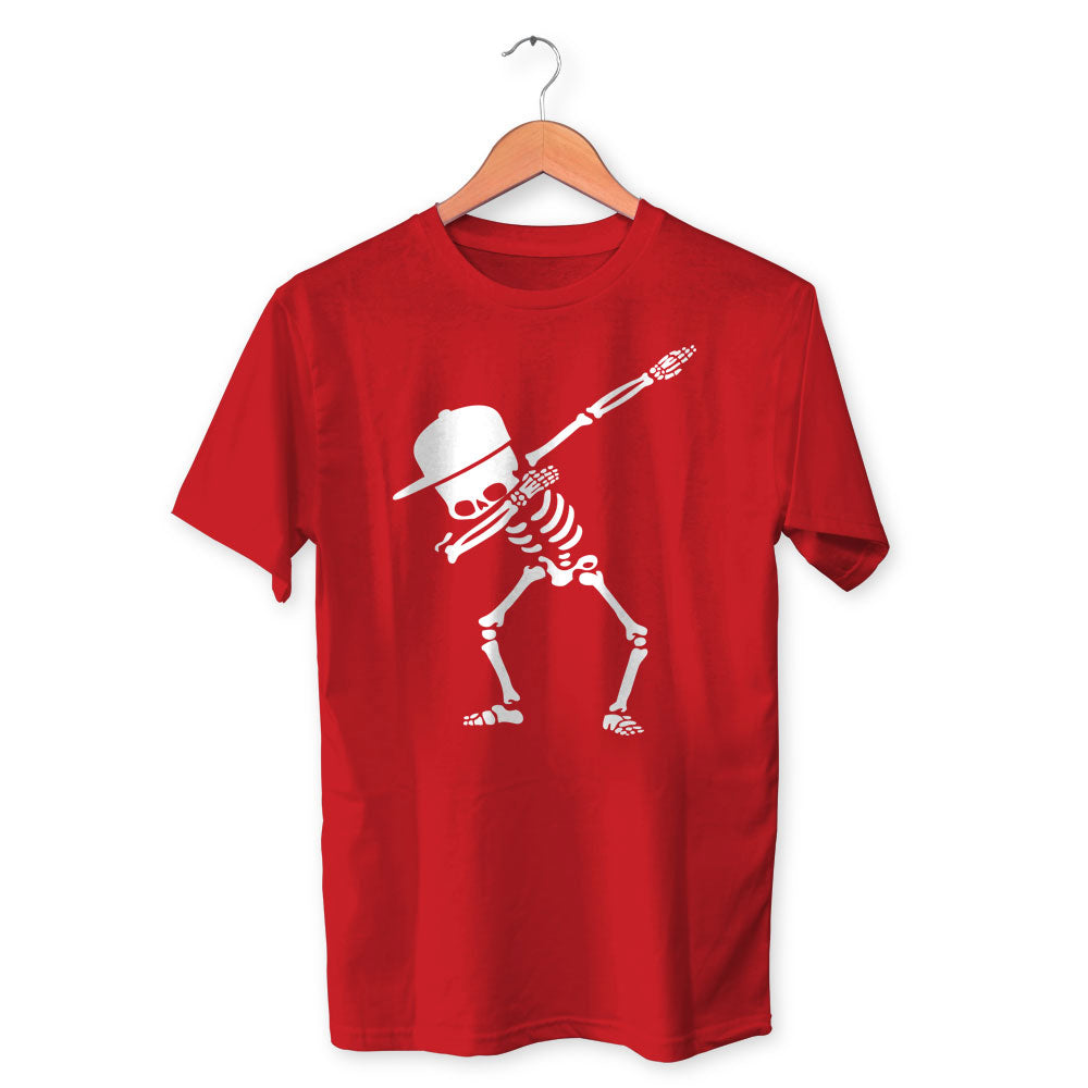 Skeleton Dab Cotton Unisex Red Tshirt
