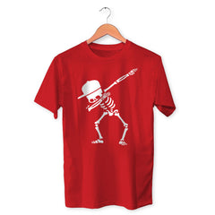 Skeleton Dab Cotton Unisex Red Tshirt