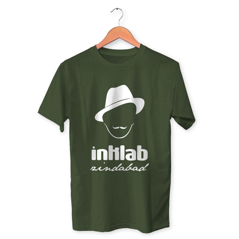 Inklab Zindabad Cotton Unisex Olive Green Tshirt