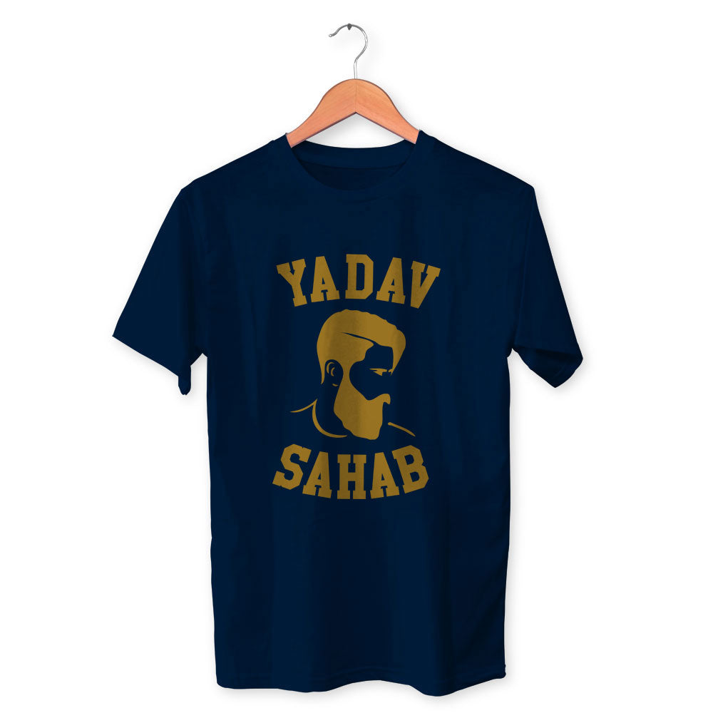 Yadav Sahab Cotton Unisex Navy Blue Tshirt