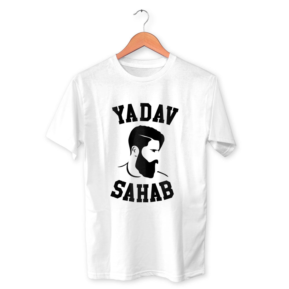 Yadav Sahab Cotton Unisex White Tshirt