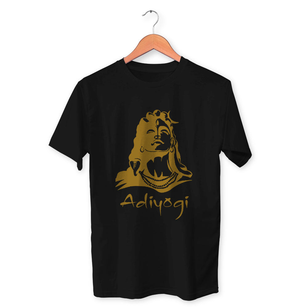 Adiyogi Cotton Unisex Black Tshirt