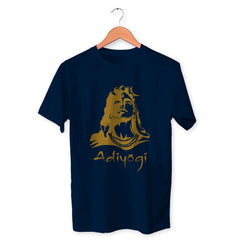 Adiyogi Cotton Unisex Navy Blue Tshirt