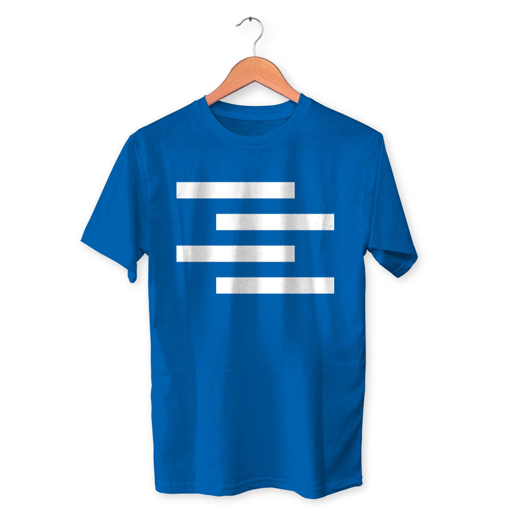 Stripe Horizontal Cotton Unisex Royal Blue Tshirt
