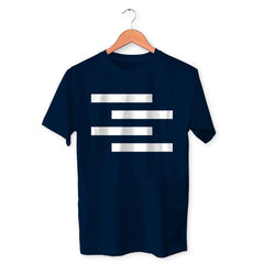 Stripe Horizontal Cotton Unisex Navy Blue Tshirt