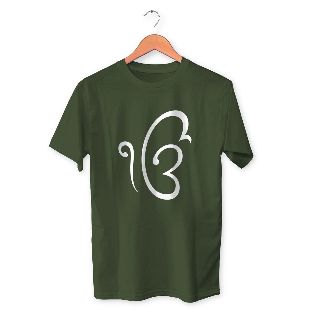 Ek Onkar Cotton Unisex Olive Green Tshirt