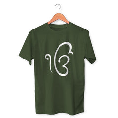 Ek Onkar Cotton Unisex Olive Green Tshirt